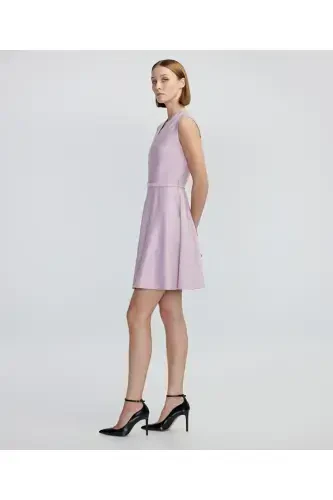 A-line dress with thin belt - 6