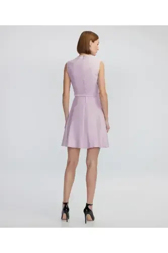 A-line dress with thin belt - 7