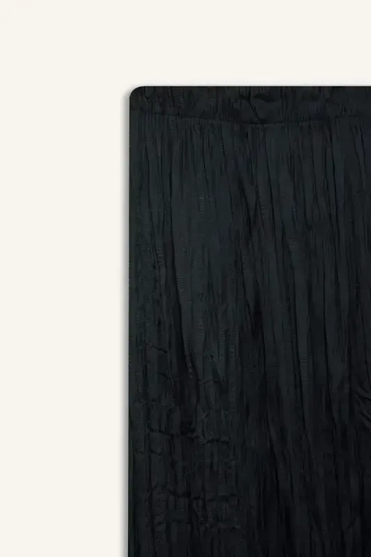 A-Line Satin Maxi Skirt - Black - 6