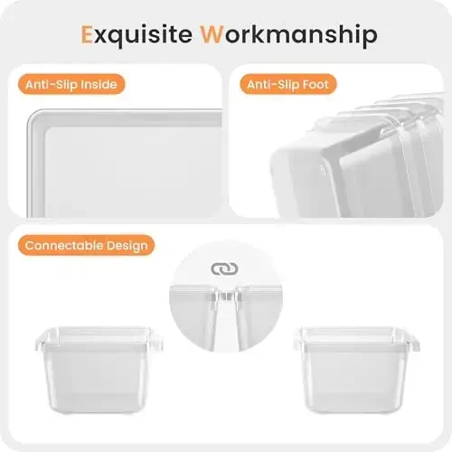 A-LuGei 【46PCS & 5Sizes】 Clear Drawer Organizer,【Hold 277 Items】 Makeup Organizer, Bathroom Organizers and Storage, Organization and Storage, Organizer Bins for Office Vanity Kitchen Tool Trays - 7