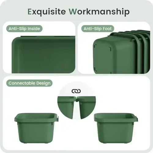 A-LuGei 【𝟰𝟲𝗣𝗖𝗦 & 5 Size】 Tool Box Organizer Tray Divider Set,【Army Green】 Desk Drawer Organizer,Garage Organization and Storage Toolbox Accessories Rolling Tool Chest Cart WorkBench Small Part - 5