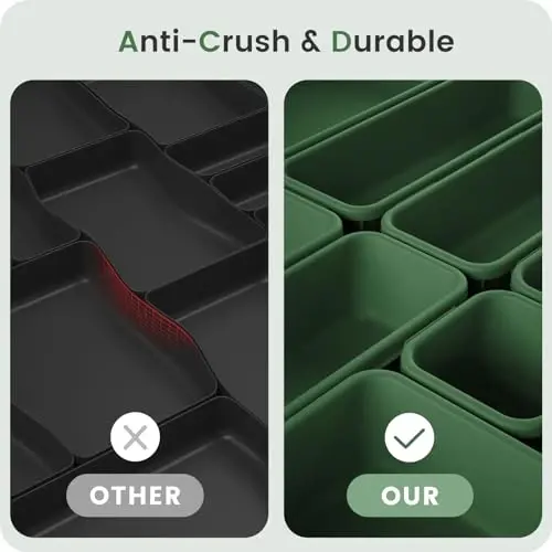 A-LuGei 【𝟰𝟲𝗣𝗖𝗦 & 5 Size】 Tool Box Organizer Tray Divider Set,【Army Green】 Desk Drawer Organizer,Garage Organization and Storage Toolbox Accessories Rolling Tool Chest Cart WorkBench Small Part - 5