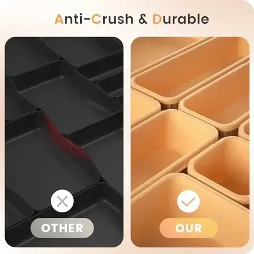 A-LUGEI【𝟰𝟲𝗣𝗖𝗦 & 5 Size】Tool Box Organizer Tray Divider Set,【Orange】Desk Drawer Organizer, Garage Organization and Storage Toolbox Accessories Rolling Tool Chest Cart Cabinet WorkBench Small Part - 5