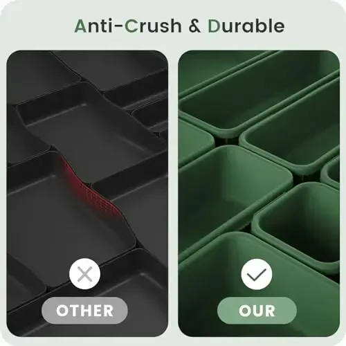 A-LuGei 【𝟰𝟲𝗣𝗖𝗦 & 5 Size】 Tool Box Organizer Tray Divider Set,【Army Green】 Desk Drawer Organizer,Garage Organization and Storage Toolbox Accessories Rolling Tool Chest Cart WorkBench Small Part - 4