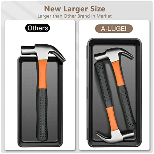 A-LUGEI【𝟰𝟲𝗣𝗖𝗦 & 5 Size】Tool Box Organizer Tray Divider Set, 【Black】 Desk Drawer Organizer, Garage Organization and Storage Toolbox Accessories Rolling Tool Chest Cart Cabinet WorkBench Small Part - 2