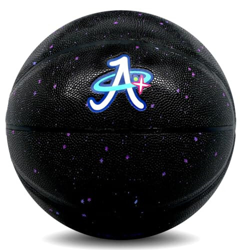 A Plus Collectibles Space Flight 1 Official Basketball, Leather Game Ball; Indoor/Outdoor Court, Size 7, 29.5