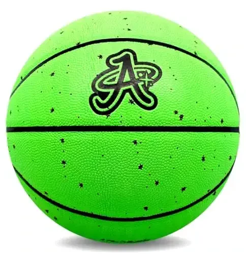 A Plus Collectibles Space Flight 1 Official Basketball, Leather Game Ball; Indoor/Outdoor Court, Size 7, 29.5