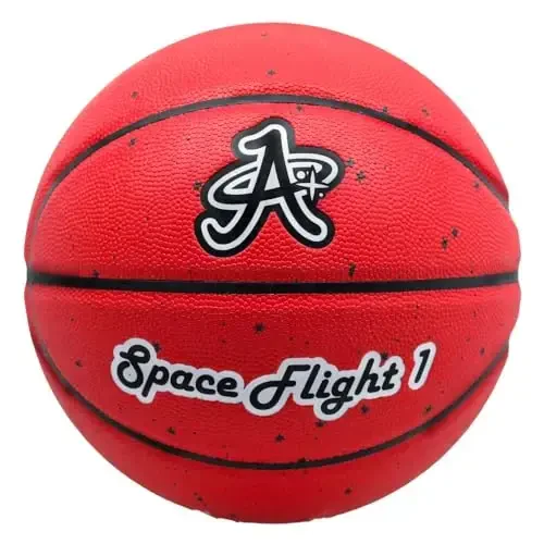 A Plus Collectibles Space Flight 1 Official Basketball, Leather Game Ball; Indoor/Outdoor Court, Size 7, 29.5