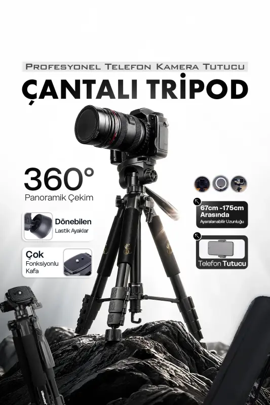 A Plus Tripod 175 Cm Professional Phone Camera Holder Tripod with Bag - EN SİGA