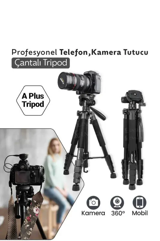 A Plus Tripod 175 Cm Professional Phone Camera Holder Tripod with Bag - 1