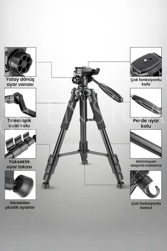 A Plus Tripod 175 Cm Professional Phone Camera Holder Tripod with Bag - 7