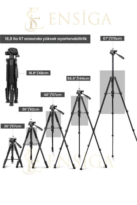 A Plus Tripod 175 Cm Profesyonel Telefon Kamera Tutucu Çantalı Tripod-SİYAH - 3