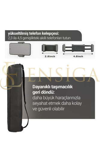A Plus Tripod 175 Cm Profesyonel Telefon Kamera Tutucu Çantalı Tripod-SİYAH - 4
