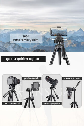 A Plus Tripod 175 Cm Profesyonel Telefon Kamera Tutucu Çantalı Tripod-SİYAH - 6