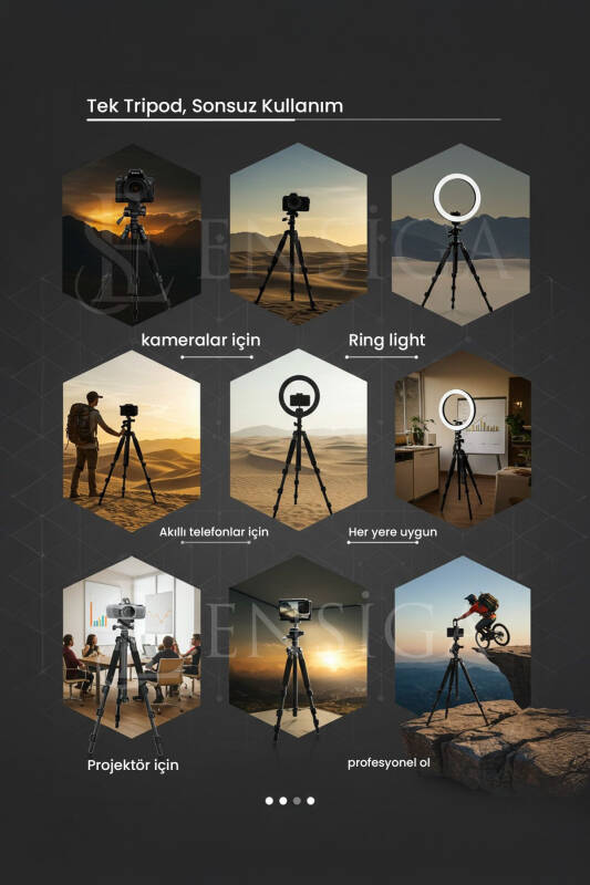 A Plus Tripod 175 Cm Profesyonel Telefon Kamera Tutucu Çantalı Tripod-SİYAH - 8