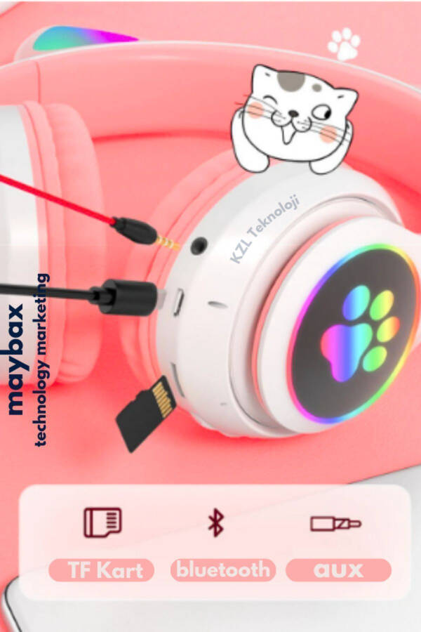 A Quality Vilya Cat Ear Detailed Compatible Bluetooth Wireless Headphones for Kids Gamer - 27