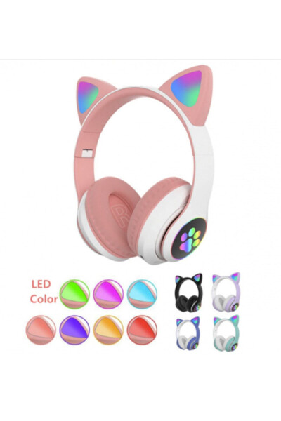 A Quality Vilya Cat Ear Detailed Compatible Bluetooth Wireless Headphones for Kids Gamer - 34