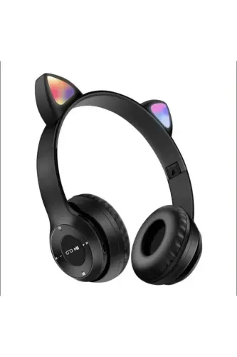 A Quality Vilya Cat Ear Detailed Compatible Bluetooth Wireless Headset Kids Gamer-LIGHT BLUE 