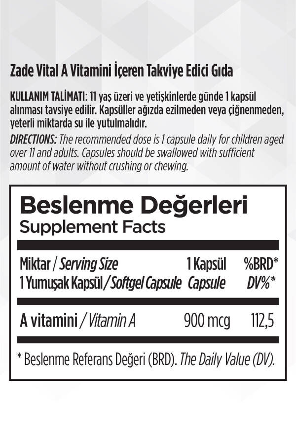 A Vitamini Blister 30 Kapsula - 15