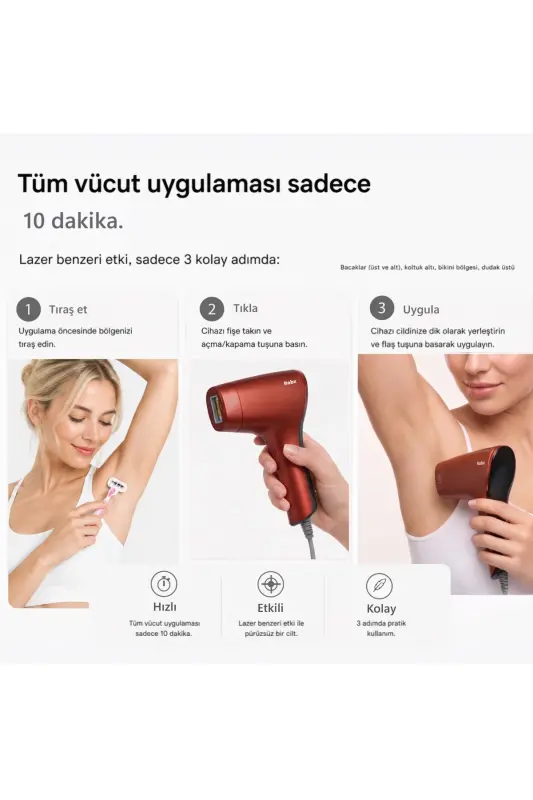 A05 3 Million Flashes Smart Skin Detection Ultra Fast Flash 3-Head IPL Laser Device - Red - 7