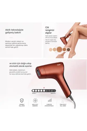A05 3 Milyon Atım Akıllı Cilt Tanıma Ultra Seri Atım 3 Başlık IPL Lazer Cihazı - Kırmızı - 6