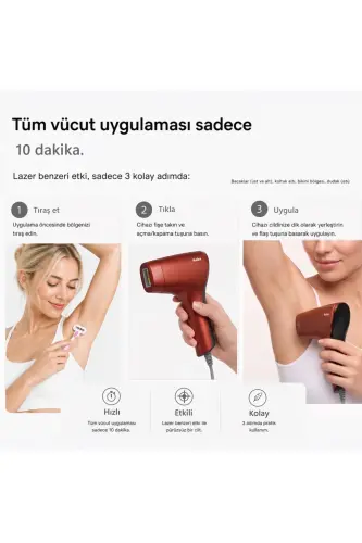 A05 3 Milyon Atım Akıllı Cilt Tanıma Ultra Seri Atım 3 Başlık IPL Lazer Cihazı - Kırmızı - 7
