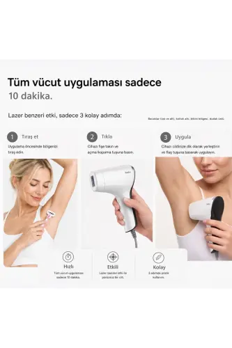 A05 Ipl 3 Milyon Atım Akıllı Cilt Tanıma Ultra Seri Atım 3 Başlık Bay&bayan Cihazı - Beyaz - 6