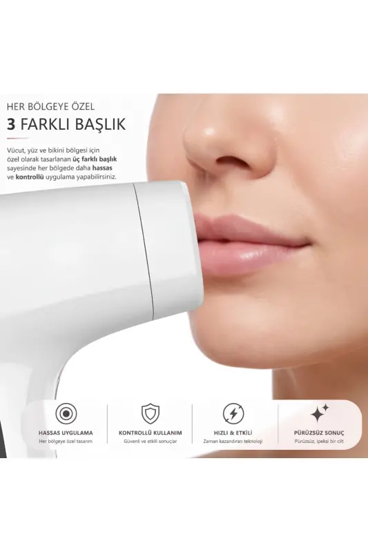 A05 Ipl 3 Milyon Atım Akıllı Cilt Tanıma Ultra Seri Atım 3 Başlık Bay&bayan Cihazı - Beyaz - 7