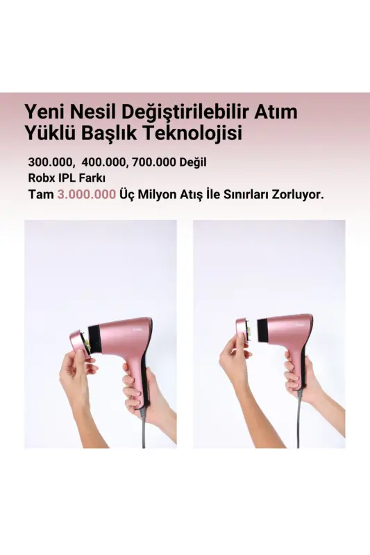 A05 Ipl 3 Milyon Atım Akıllı Cilt Tanıma Ultra Seri Atım 3 Başlık Bay&bayan Cihazı-Pembe - 8
