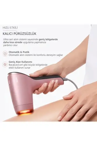 A05 3 Milyon Atım Akıllı Cilt Tanıma Ultra Seri Atım 3 Başlık IPL Lazer Cihazı - Pembe - ROBX (1)