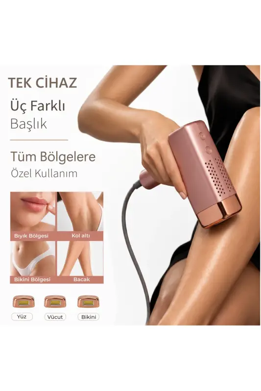 A2024 3 Milyon Atım 3 Başlık Vücut-Yüz-Özel Bölge Bay&bayan Epilasyon Ultra Seri Atım - Pembe - 6