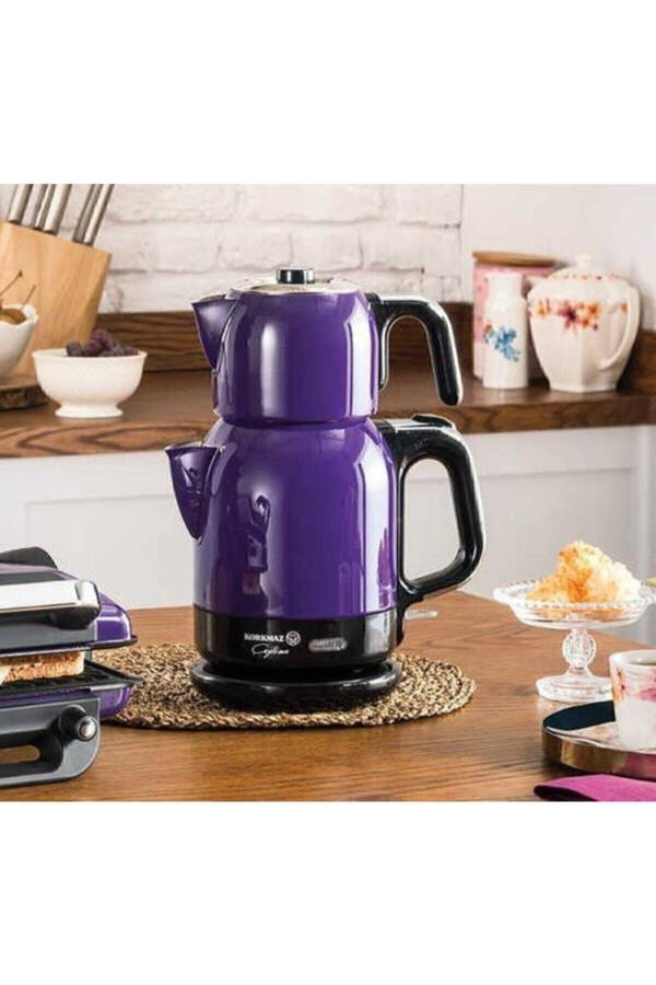 A331-01 Çaytema Lavender Chrome 1600 W Steel Tea Maker - 15