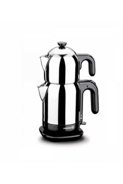 A369 Demtez Stainless Steel/Black Electric Kettle - KORKMAZ