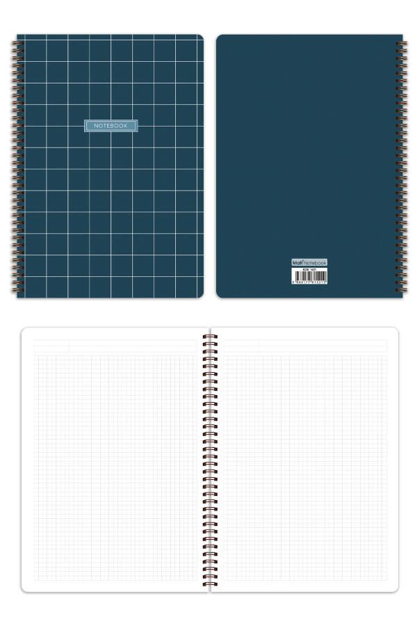 A4 Spiral Bound School Notebook 80 Pages 4 Pack - Squared - 5