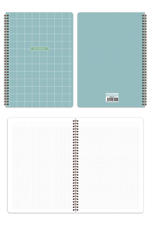 A4 Spiral Bound School Notebook 80 Pages 4 Pack - Squared - 6