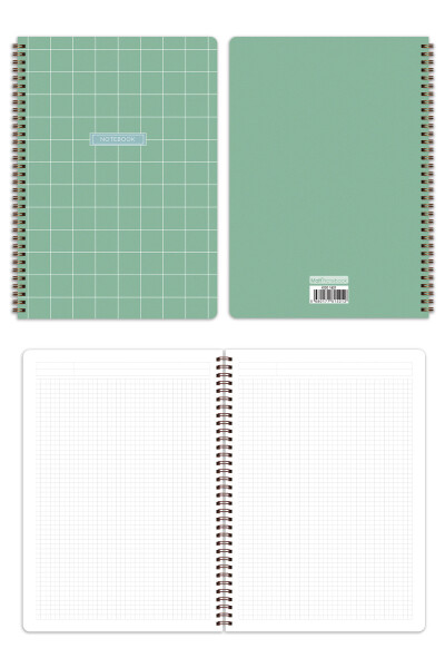 A4 Spiral Bound School Notebook 80 Pages 4 Pack - Squared - 7