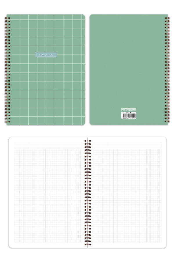 A4 Spiral Bound School Notebook 80 Pages 4 Pack - Squared - 7