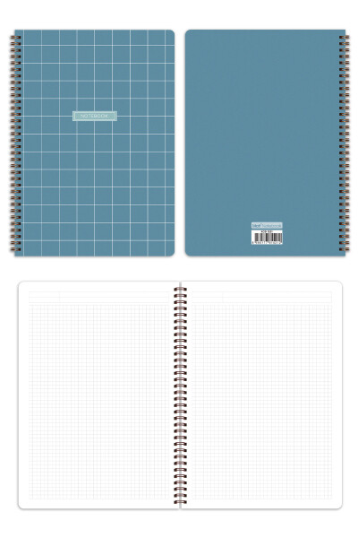 A4 Spiral Bound School Notebook 80 Pages 4 Pack - Squared - 8
