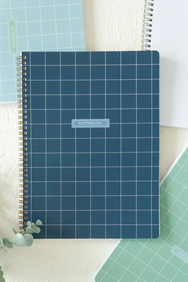 A4 Spiral Bound School Notebook 80 Pages 4 Pack - Squared - 3