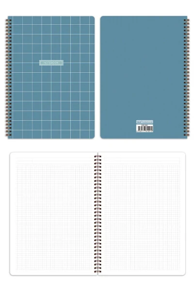 A4 Spiral Bound School Notebook 80 Pages 4 Pack - Squared - 8