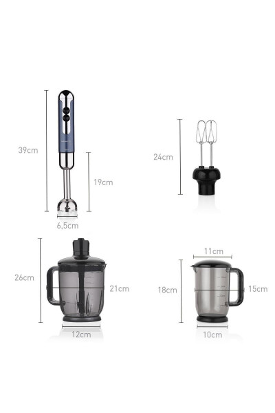 A447-13 Mia Mega Blender Set Azura/Chrome - 3