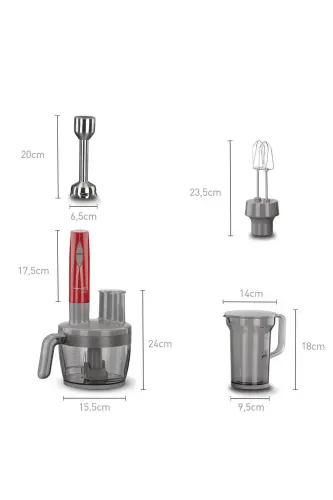 A455-01 Vertex Multi Red Blender Set - 3