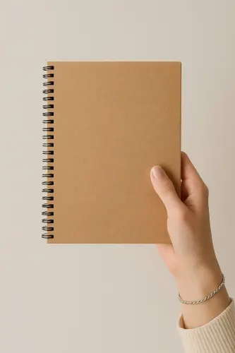 A5 Kraft Kapaklı Çizgisiz Defter, A5 Defter, 60 Yaprak(120 SAYFA) - Kraft - 1