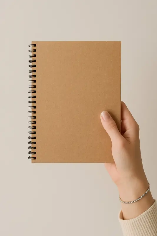 A5 Kraft Kapaklı Çizgisiz Defter, A5 Defter, 60 Yaprak(120 SAYFA) - Kraft - FARK TANITIM
