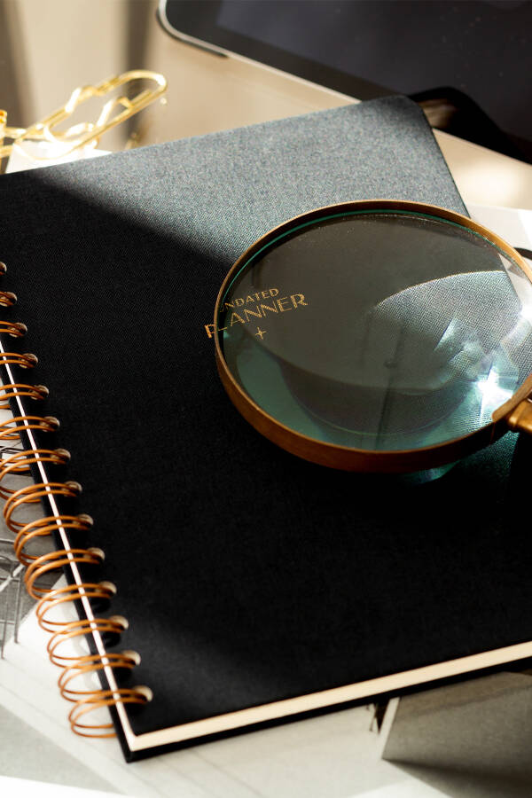 A5 Spiral Bound Linen Perpetual Planner Agenda Black - 11