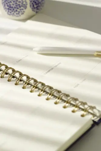 A5 Spiral Bound Linen Perpetual Planner Agenda Navy Blue - MATT NOTEBOOK (1)