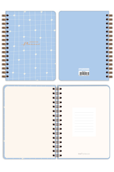 A5 Spiral Bound Perpetual Planner Agenda with Motivation Pages Blue Daisy - 5