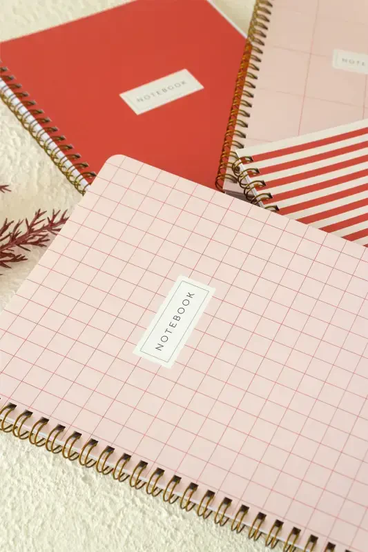 A5 Spiral Bound School Notebook 80 Pages 4-Pack - Squared - 5