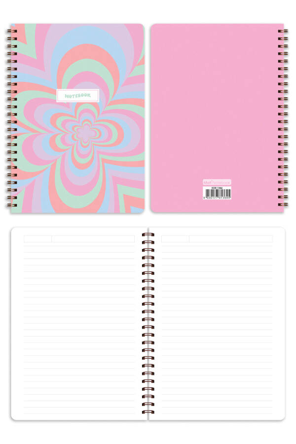 A5 Spiral Bound School Notebook 80 Sheets 4 Pack - Lined - 5