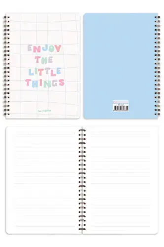 A5 Spiral Bound School Notebook 80 Sheets 4 Pack - Lined - 1